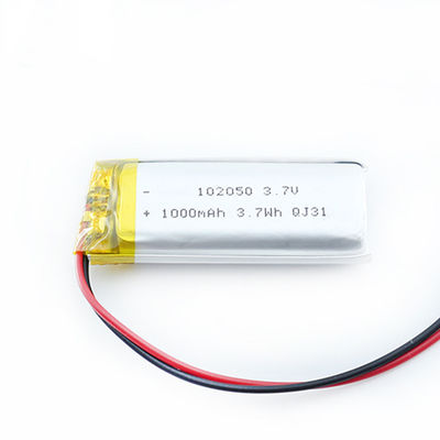 Bateria fina flexível feita sob encomenda 102050 3.7wh do polímero do lítio