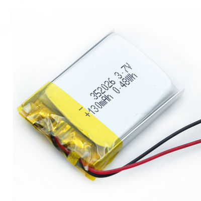 bateria elétrica do relógio do GV do CE da bateria do polímero de 130mAh 352026 Lipo