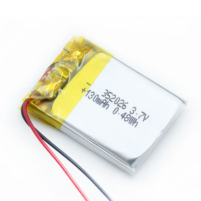 bateria elétrica do relógio do GV do CE da bateria do polímero de 130mAh 352026 Lipo