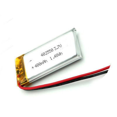 Produtos eletrónicos de consumo lisos recarregáveis 3.7V 400mah da bateria do polímero do lítio 402550