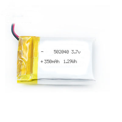 bateria 502040 350mah do polímero de Lipo dos aparelhos eletrodomésticos 8.5g