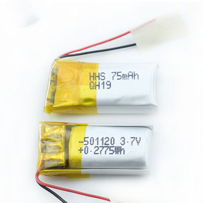 de alta capacidade personalizado de 501120 80mah Lipo bateria ultra fina