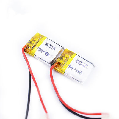 0.2C 3,7 V pequenos ultra finos Li Polymer Battery 501520 130mah para GPS