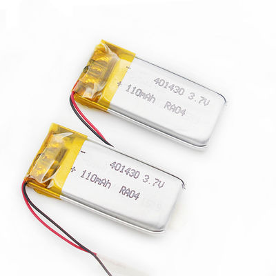 Bateria ROHS de ISO9001 401430 3.7V 110mAh Lipo