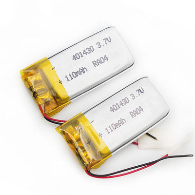 Bateria ROHS de ISO9001 401430 3.7V 110mAh Lipo